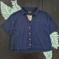 Camisa Cropped Canelada - Azulão