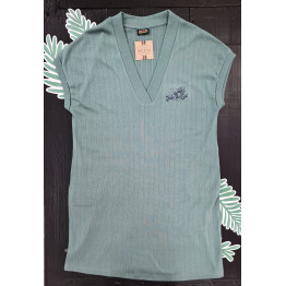 Vestido Girl Canelado V - Menta