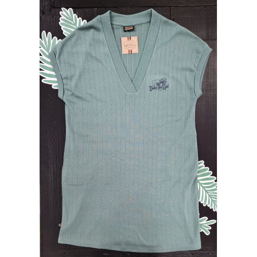 Vestido Girl Canelado V - Menta